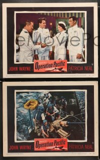 1w749 OPERATION PACIFIC 3 LCs 1951 John Wayne, Patricia Neal, Ward Bond, Philip Carey, WWII sub!