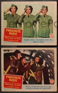 1w751 PARACHUTE NURSE 3 LCs 1942 Marguerite Chapman, William Wright, Kay Harris!