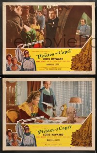 1w423 PIRATES OF CAPRI 7 LCs 1949 Edgar Ulmer, Louis Hayward fights for his Queen and his country!