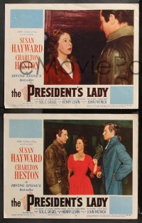 1w753 PRESIDENT'S LADY 3 LCs 1953 adulteress Susan Hayward & Charlton Heston!