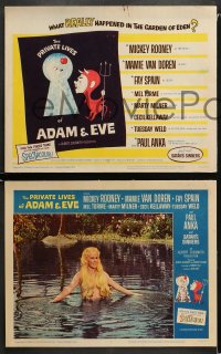 1w269 PRIVATE LIVES OF ADAM & EVE 8 LCs 1960 images of sexy Mamie Van Doren & devil Mickey Rooney!