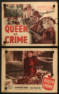 1w271 QUEEN OF CRIME 8 LCs 1941 sexy bad girl Genevieve Tobin is Kate Plus Ten, rare complete set!