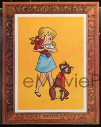 1w278 RESCUERS 8 LCs 1977 Disney, great cartoon portraits of characters with frame border!