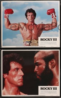 1w285 ROCKY III 8 LCs 1982 boxer & director Sylvester Stallone, Burgess Meredith, Weathers, Mr. T!