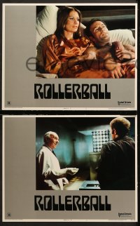 1w286 ROLLERBALL 8 LCs 1975 John Houseman, James Caan, Maud Adams & most dangerous sci-fi game!
