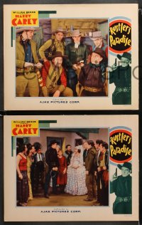 1w758 RUSTLER'S PARADISE 3 LCs 1935 Harry Carey riding, roping, and shooting his way to glory!