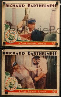 1w625 SCARLET SEAS 4 LCs 1928 Richard Barthelmess & Betty Compson stranded on desert island!