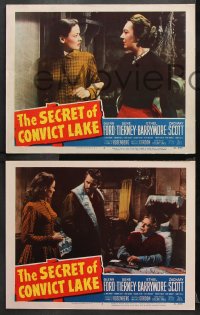 1w764 SECRET OF CONVICT LAKE 3 LCs 1951 Gene Tierney, Ford, lonely women at the mercy of hunted men!