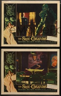1w537 SHE-CREATURE 5 LCs 1956 Marla English is reincarnated as a monster from Hell, cool fx scenes!