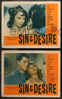 1w769 SIN & DESIRE 3 LCs 1960 Francoise Arnoul, a sexy girl who couldn't control her emotions!