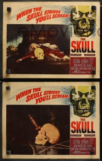 1w302 SKULL 8 LCs 1965 Peter Cushing, great horror images, based on a story by Robert Bloch!