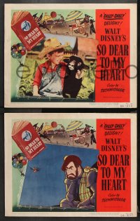 1w774 SO DEAR TO MY HEART 3 LCs 1949 Walt Disney, great images of black sheep w/ Bobby Driscoll!