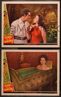 1w428 SONG OF THE SARONG 7 LCs 1946 great images of sexy tropical Nancy Kelly in sarong!
