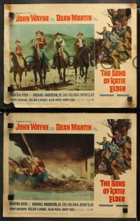 1w484 SONS OF KATIE ELDER 6 LCs 1965 cool images of cowboys John Wayne & Dean Martin, w/ Martha Hyer