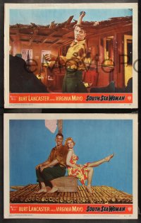 1w311 SOUTH SEA WOMAN 8 LCs 1953 leatherneckin' Burt Lancaster, Chuck Connors & sexy Virginia Mayo!