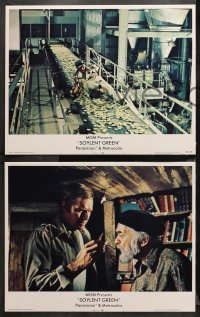 1w312 SOYLENT GREEN 8 LCs 1973 Charlton Heston, Leigh Taylor Young, Richard Fleischer sci-fi classic