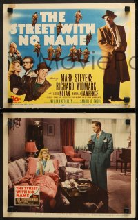 1w322 STREET WITH NO NAME 8 LCs 1949 Richard Widmark, Lawrence, film noir, rare complete set!