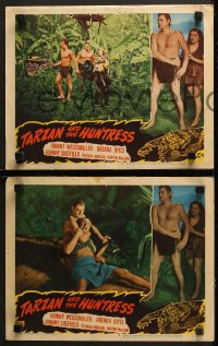 1w647 TARZAN & THE HUNTRESS 4 LCs 1947 Johnny Weissmuller, Brenda Joyce & Johnny Sheffield!