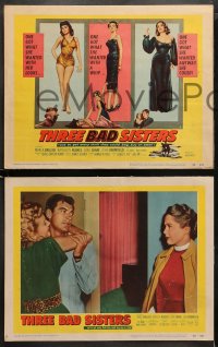 1w349 THREE BAD SISTERS 8 LCs 1955 Kathleen Hughes & Marla English look at themselves in mirror!