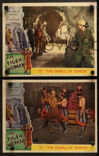 1w652 TIGER WOMAN 4 chapter 1 LCs 1944 Republic serial, border art of Stirling, The Temple of Terror!