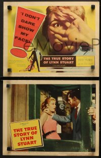 1w359 TRUE STORY OF LYNN STUART 8 LCs 1958 Betsy Palmer doesn't dare show her face, cool tc art!