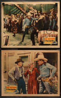 1w797 TWO GUN MAN 3 LCs 1931 cowboy Ken Maynard with pretty Lucille Powers & Tarzan the Horse!