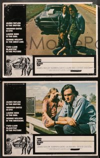 1w491 TWO-LANE BLACKTOP 6 LCs 1971 images of James Taylor, Dennis Wilson & Laurie Bird w/car!