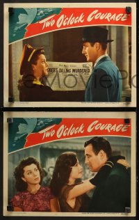 1w490 TWO O'CLOCK COURAGE 6 LCs 1944 Anthony Mann directed, Tom Conway, gorgeous Ann Rutherford!