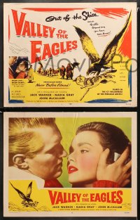 1w366 VALLEY OF THE EAGLES 8 LCs 1952 in mortal combat with savage wolves, English Arctic thriller!