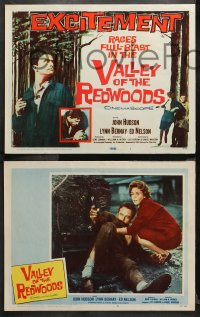 1w367 VALLEY OF THE REDWOODS 8 LCs 1960 Ed Nelson standing with a gun & running with sexy Lynn Bernay!