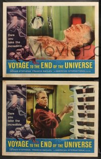 1w440 VOYAGE TO THE END OF THE UNIVERSE 7 LCs 1964 AIP, Ikarie XB 1, outer space sci-fi border art!