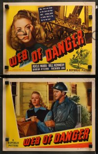 1w378 WEB OF DANGER 8 LCs 1947 sexy Adele Mara, Bill Kennedy, Damian O'Flynn, Philip Ford!