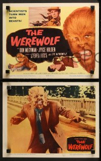 1w379 WEREWOLF 8 LCs 1956 Steven Ritch as the wolf-man, scientists turn men into beasts!