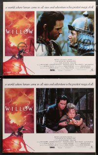 1w386 WILLOW 8 LCs 1988 Ron Howard directed, Val Kilmer, Warwick Davis, Alvin fantasy border art!