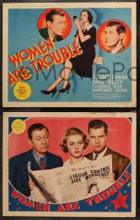 1w389 WOMEN ARE TROUBLE 8 LCs 1936 Stu Erwin, Florence Rice gets the scoop, rare complete set!