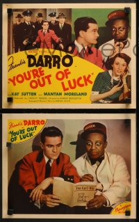 1w393 YOU'RE OUT OF LUCK 8 LCs 1941 Frankie Darro & Kay Sutton, Mantan Moreland, rare complete set!