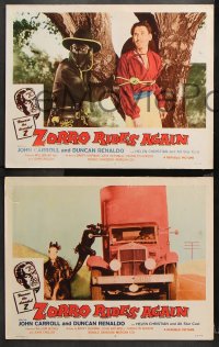 1w549 ZORRO RIDES AGAIN 5 LCs 1959 great images of masked hero John Carroll in the title role!