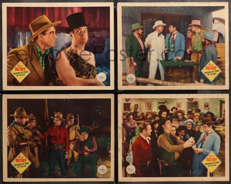 1w621 Round Up Time In Texas 4 Lcs 1937 Gene Autry And Smiley Burnette In 