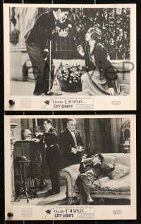 1x141 CITY LIGHTS 8 English FOH LCs R1950s different images of Charlie Chaplin as the Tramp!