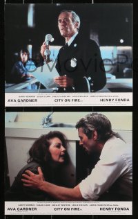 1x119 CITY ON FIRE 8 color English FOH LCs 1979 Alvin Rakoff, Ava Gardner, Henry Fonda!