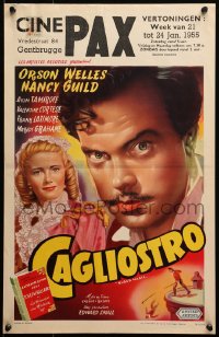 1y388 BLACK MAGIC Belgian 1949 different art of hypnotist Orson Welles as Cagliostro & Nancy Guild!