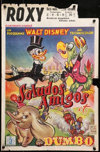 1y407 DUMBO/SALUDOS AMIGOS Belgian 1949 Donald Duck, Joe Carioca, Disney two-in-one fun-fare!