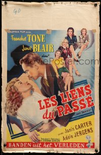 1y422 I LOVE TROUBLE Belgian 1948 great image of Franchot Tone holding gun & sexiest Janet Blair!