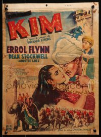 1y428 KIM Belgian 1951 Errol Flynn, Dean Stockwell & Luez in mystic India, Rudyard Kipling