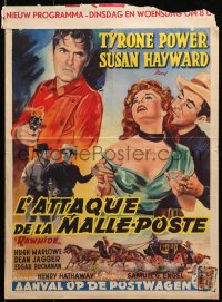 1y452 RAWHIDE Belgian 1951 Tyrone Power & pretty Susan Hayward in western action!