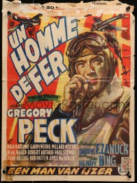 1y478 TWELVE O'CLOCK HIGH Belgian 1950 Jiel art of smoking World War II pilot Gregory Peck!