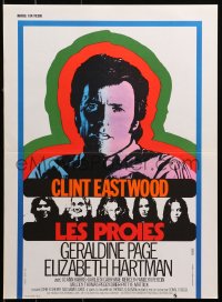 1y493 BEGUILED French 15x21 1971 cool different psychedelic art of Clint Eastwood, Don Siegel
