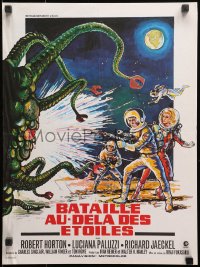 1y507 GREEN SLIME French 15x20 1972 classic cheesy sci-fi, different art of astronauts & monster!