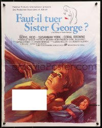 1y511 KILLING OF SISTER GEORGE French 18x22 1971 different art of naked York by Grinsson, Aldrich!
