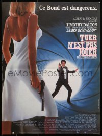 1y515 LIVING DAYLIGHTS French 15x20 1987 Tim Dalton as James Bond & sexy Maryam d'Abo w/gun!